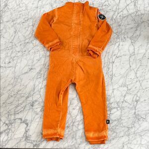 Nununu Cotton Aviator Overall Dyed Tangerine Sz 4/5 Runs Big